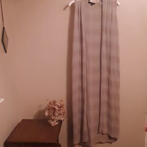💫💫💫AMBIANCE  BEIGE SLEEVELESS STRIPED CARDIGAN DUSTER M